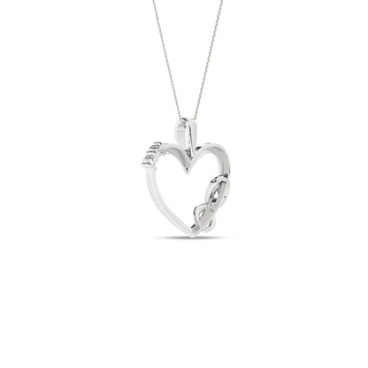 Hjerteanheng i 14kt Gult/Hvitt Gull,, 0.05ct TW/SI diamanter