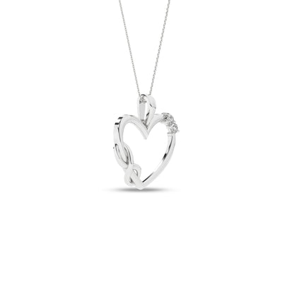 Hjerteanheng i 14kt Gult/Hvitt Gull,, 0.05ct TW/SI diamanter