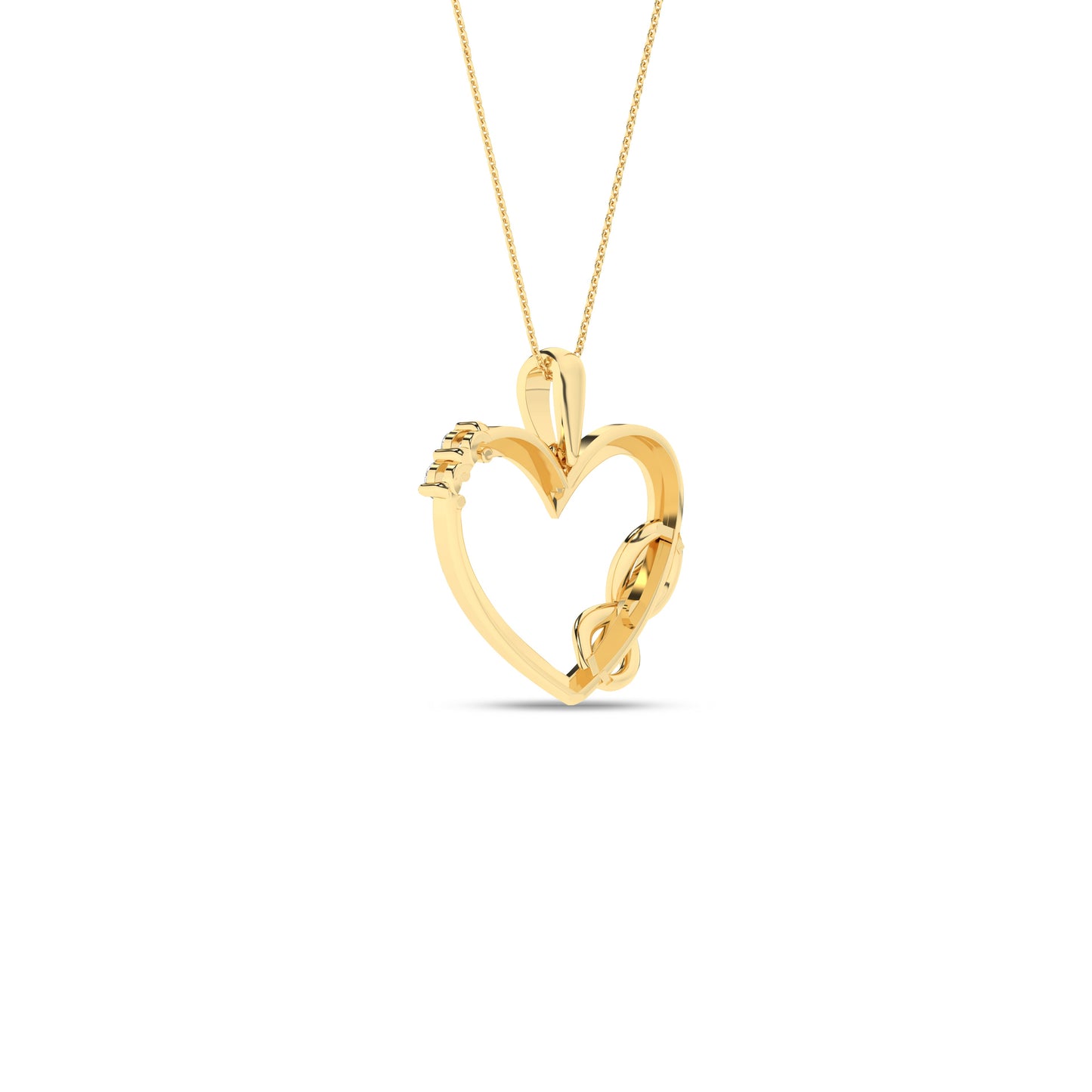 Hjerteanheng i 14kt Gult/Hvitt Gull,, 0.05ct TW/SI diamanter