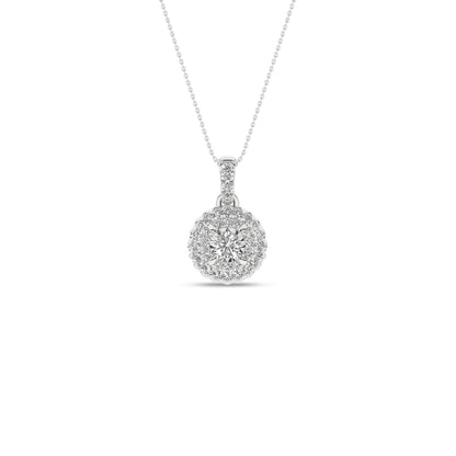 Rosett diamanthalssmykke i Hvitt/Gult Gull, 0,25ct TWSI