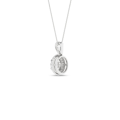 Rosett diamanthalssmykke i Hvitt/Gult Gull, 0,25ct TWSI
