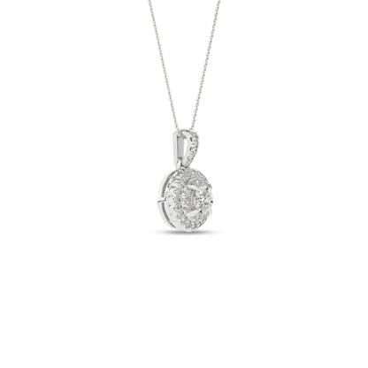 Rosett diamanthalssmykke i Hvitt/Gult Gull, 0,25ct TWSI