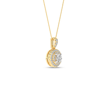 Rosett diamanthalssmykke i Hvitt/Gult Gull, 0,25ct TWSI