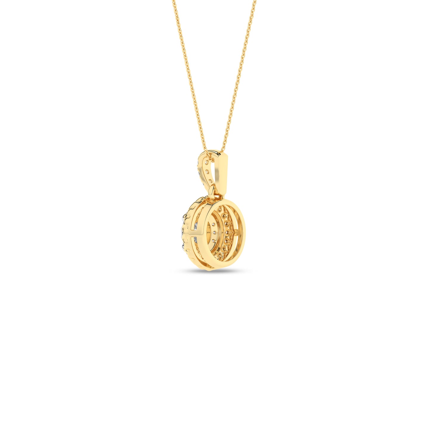 Rosett diamanthalssmykke i Hvitt/Gult Gull, 0,25ct TWSI