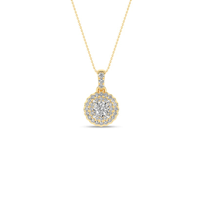 Rosett diamanthalssmykke i Hvitt/Gult Gull, 0,25ct TWSI