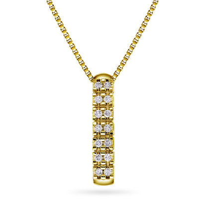 Diamanthalssmykke i hvitt og gult gull, 0.22ct TW/Si