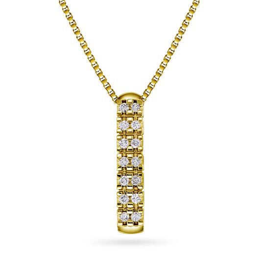 Diamanthalssmykke i hvitt og gult gull, 0.22ct TW/Si