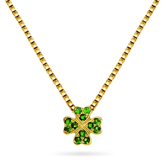 Gullsmykke, 0,12ct Tsavoritt