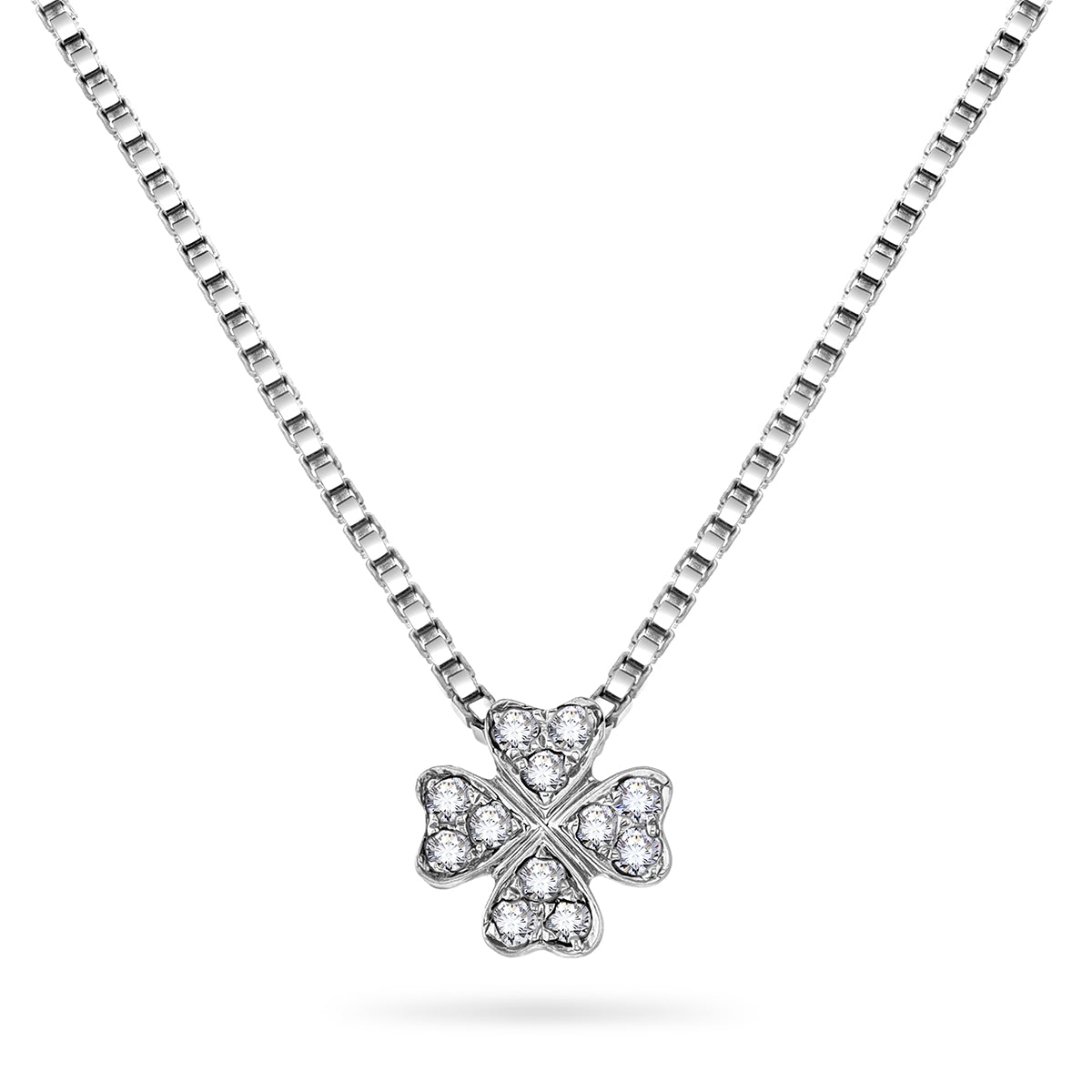 Diamanthalssmykke i hvitt og gult gull, 0.12ct TW/Si