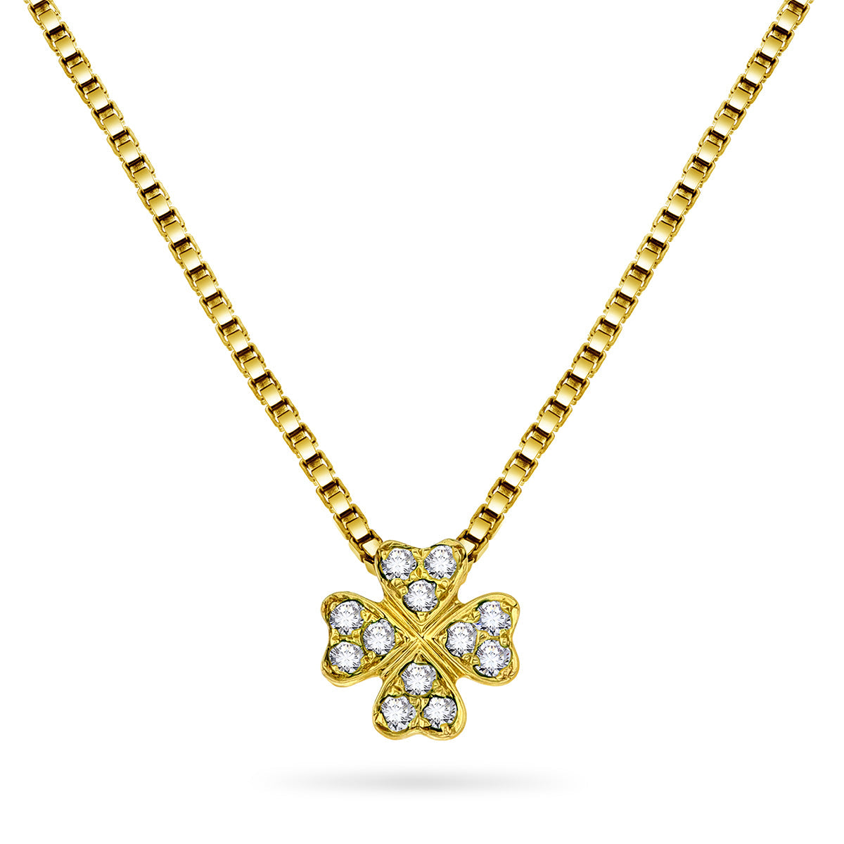 Diamanthalssmykke i hvitt og gult gull, 0.12ct TW/Si
