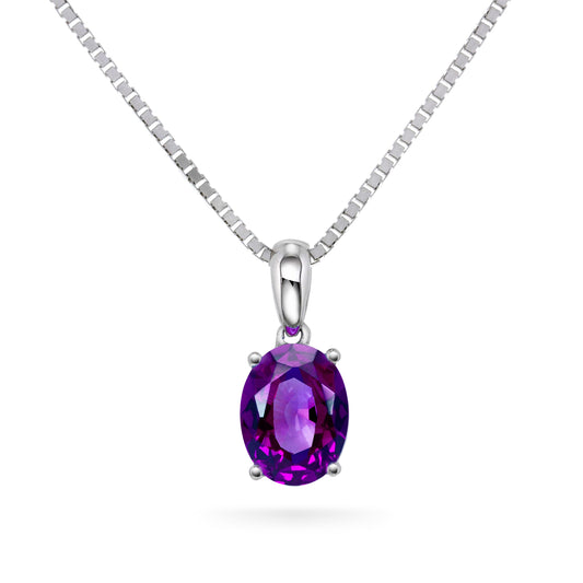 Halssmykke i Gult/Hvitt Gull (585) med 2.50ct Ametyst