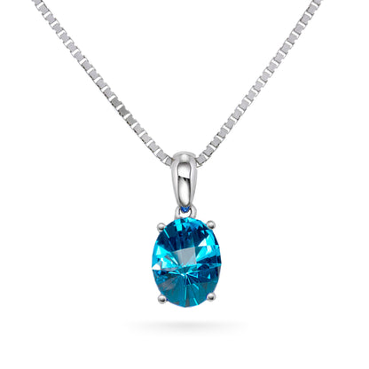 Halssmykke i Hvitt/Gult Gull (585) Med 2.50ct Topas