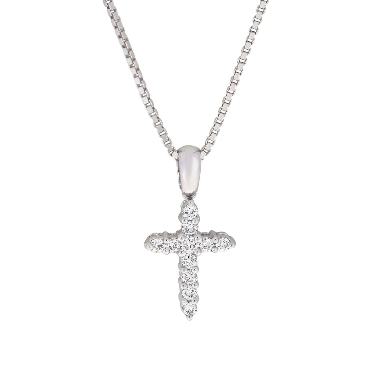 Korsanheng i 14kt Hvitt Gull,, 0.25ct TW/SI diamanter