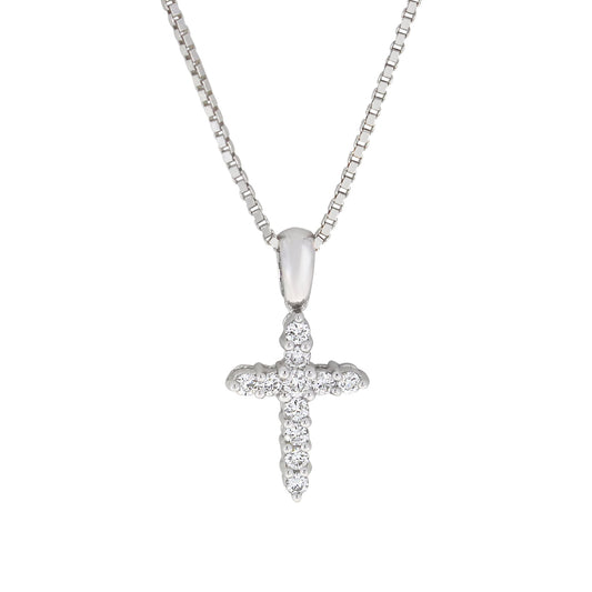 Korsanheng i 14kt Hvitt Gull,, 0.25ct TW/SI diamanter