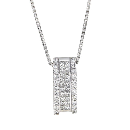 Diamant halssmykke hvitt gull tot. 0.50ct TW/Si - Diamanthuset