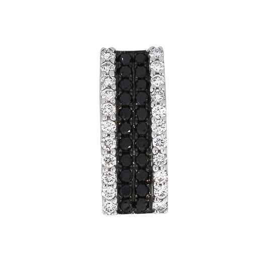 Diamanthalssmykke i 14kt hvitt gull (585),, 0.30ct svarte diamanter & 0.30ct TW/Si
