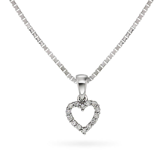 Diamantsmykke hjerte 0,12ct tw/si/ Diamanthuset
