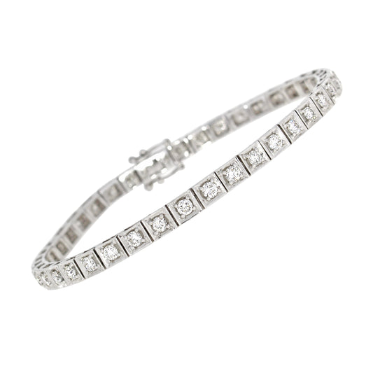 Tennisarmbånd I Hvitt Gull (585) med Tot. 2.80ct TW/SI Diamanter