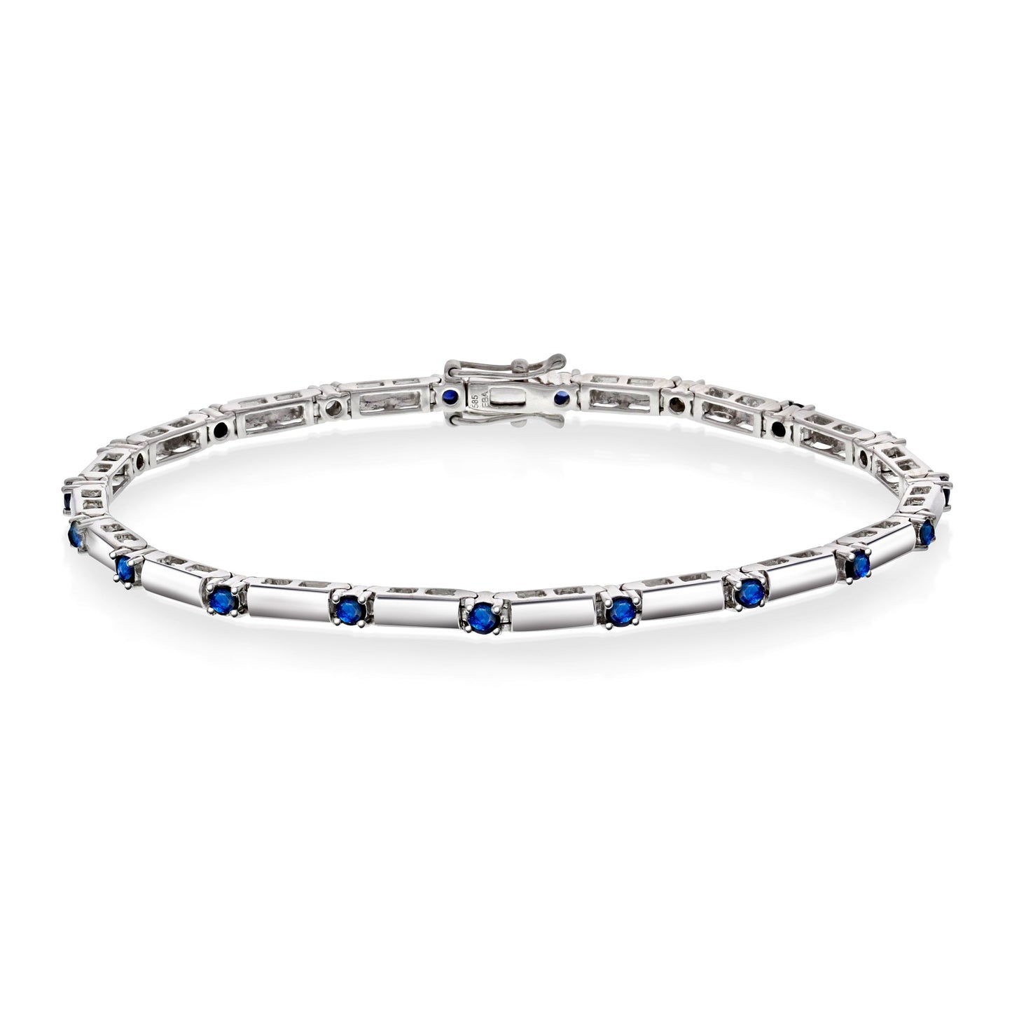 Armbånd i Hvitt Gull (585), 1.37ct Safir