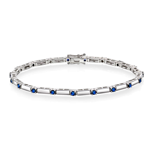 Armbånd i Hvitt Gull (585), 1.37ct Safir