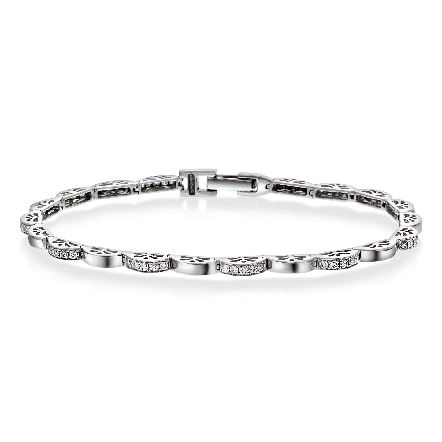 Diamantarmbånd i Hvitt Gull (585), 0.90ct TW/SI Diamanter