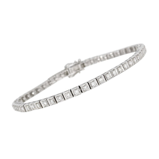 Tennisarmbånd i Hvitt Gull (585), 1.60ct TW/SI Diamanter