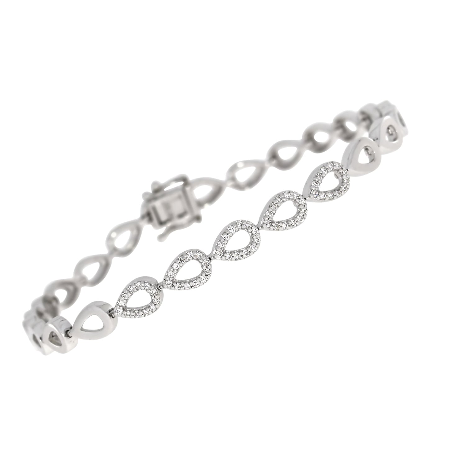 Armbånd i Hvitt Gull (585), 0.35ct TW/SI Diamanter