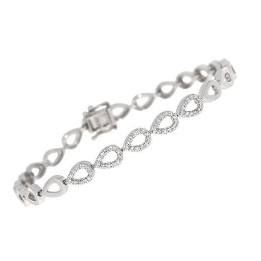 Armbånd i Hvitt Gull (585), 0.35ct TW/SI Diamanter