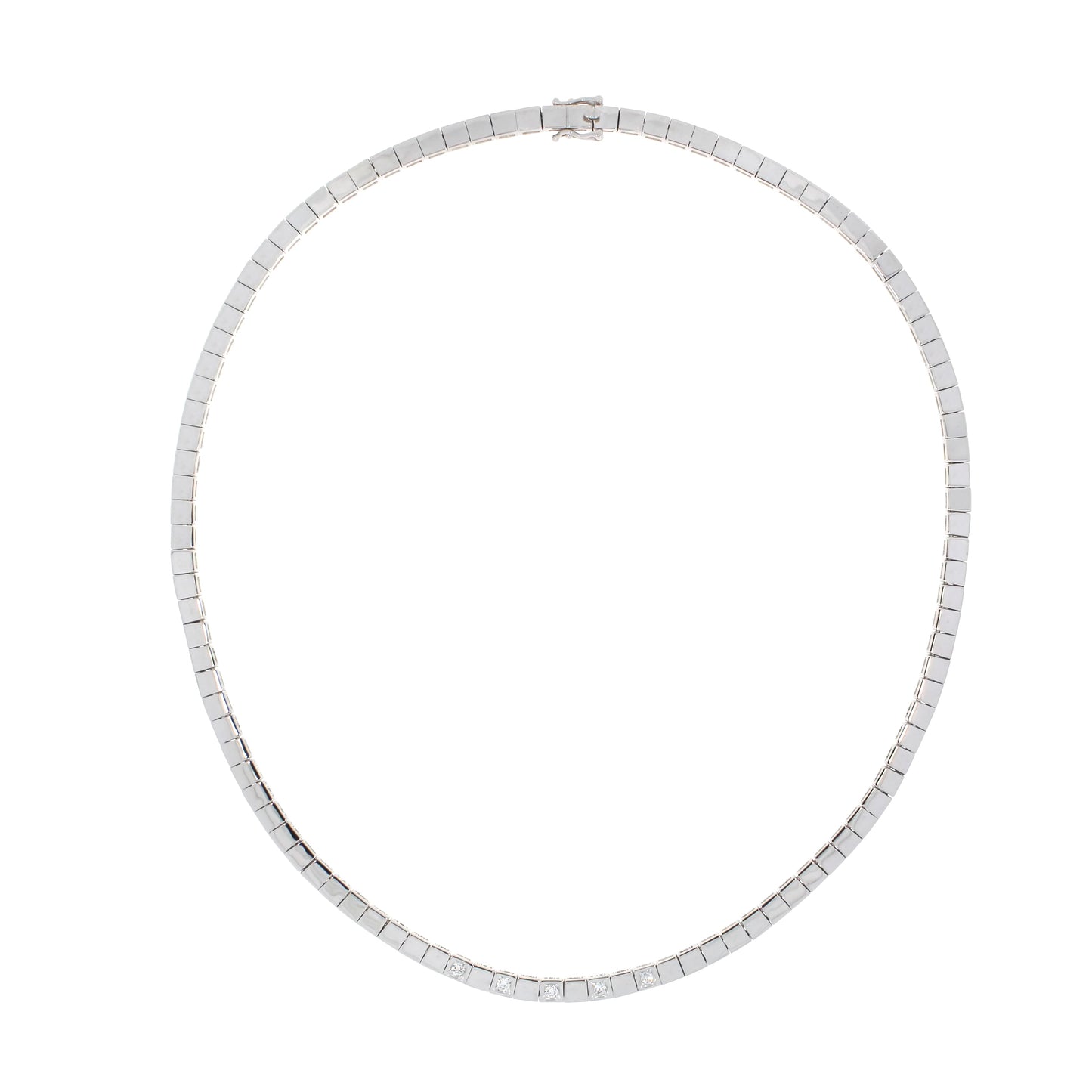 Collier-Halssmykke i hvitt Gull (585), 0.25ct TW/SI Diamanter
