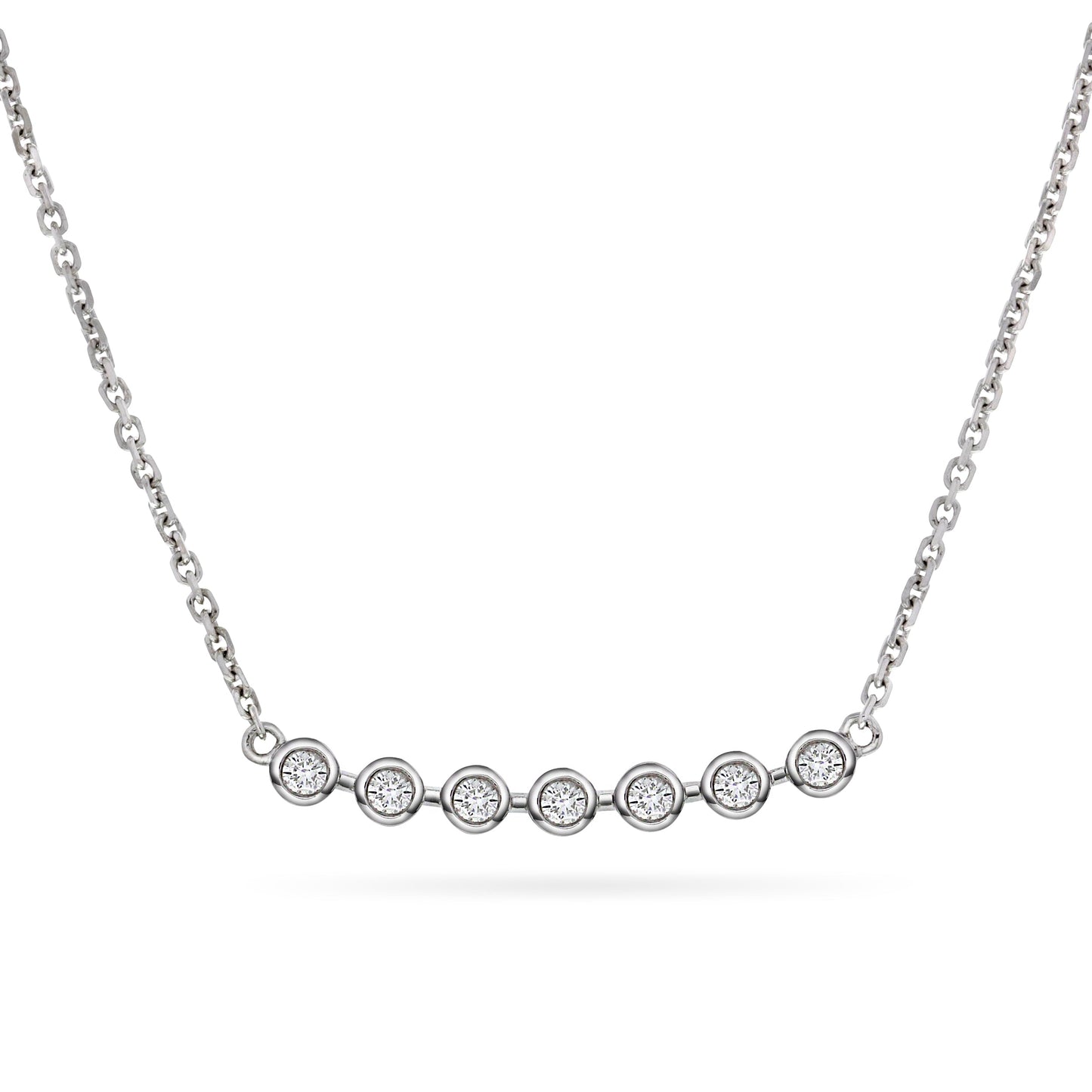 Collier-Halssmykke i Hvitt Gull (585), 0.35ct TW/SI Diamanter