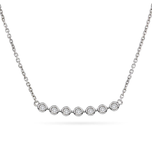 Collier-Halssmykke i Hvitt Gull (585), 0.35ct TW/SI Diamanter