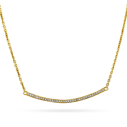 Collier-Halssmykke i Gult/Hvitt Gull (585), 0.20ct TW/SI Diamanter
