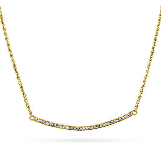 Collier-Halssmykke i Gult/Hvitt Gull (585), 0.20ct TW/SI Diamanter