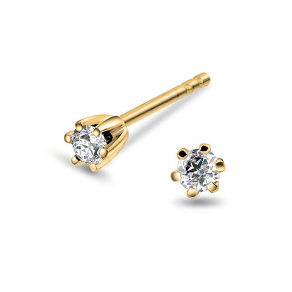 Eloise enstens diamant øredobber 14kt gult gull 0.10ct TW P - Diamanthuset