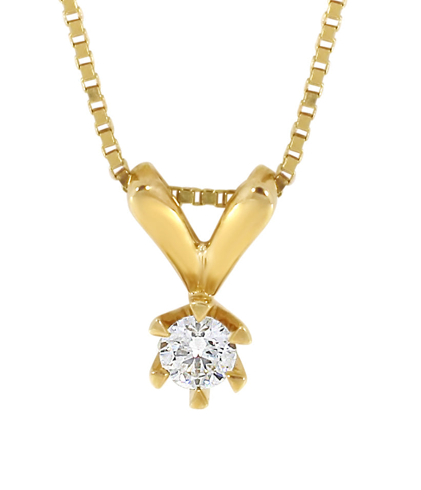 Victoria diamantsmykke, hvitt/gult gull