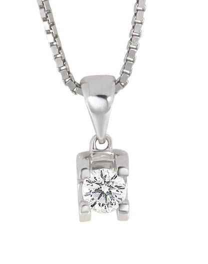 Carmen enstens halssmykke i hvitt gull, 0.20CT TWSI - Diamanthuset