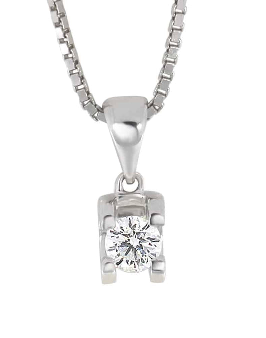 Carmen enstens halssmykke i hvitt gull, 0.20CT TWSI - Diamanthuset