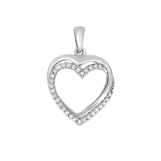 Diamantsmykke hjerte 0,12ct tw/si - Diamanthuset