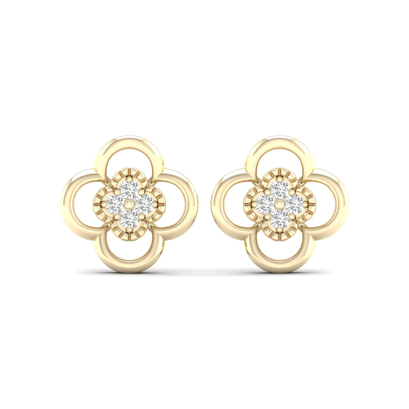 Diamanørepynt i Gult/Hvitt Gull, 0.06ct TWSi
