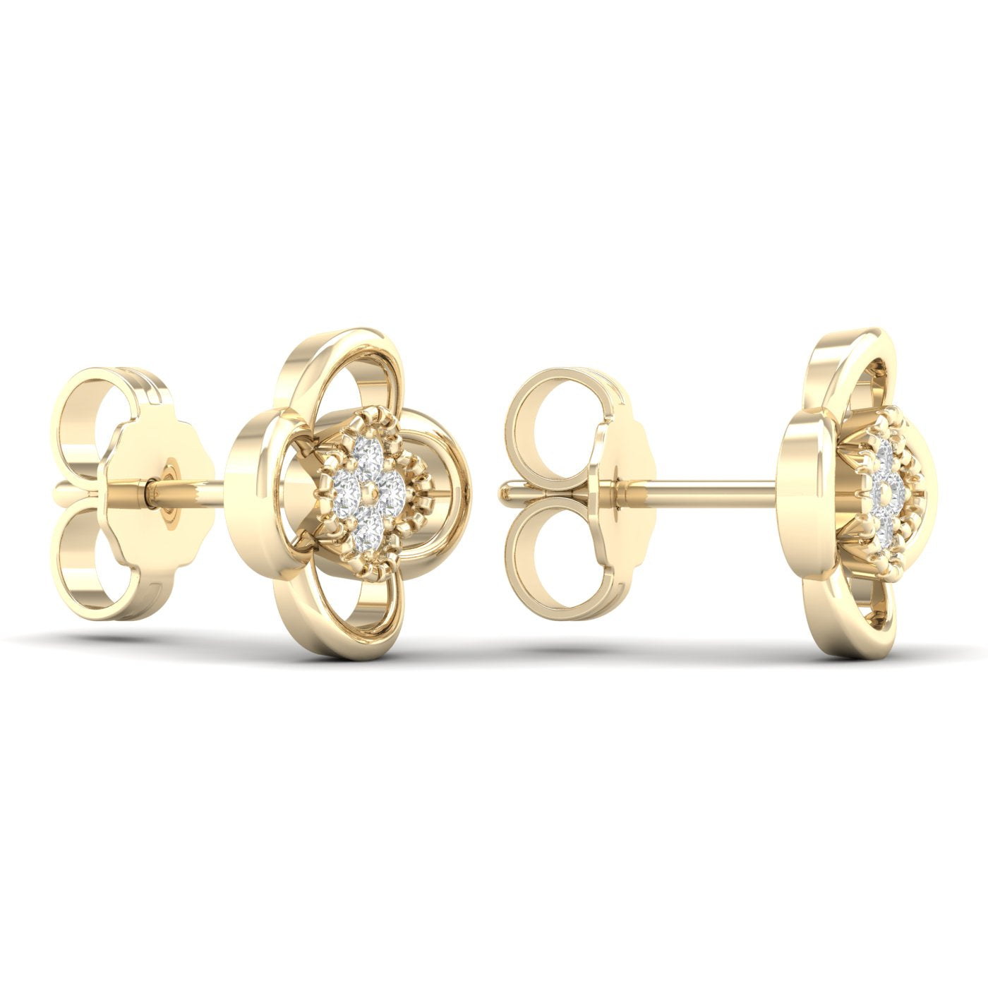 Diamanørepynt i Gult/Hvitt Gull, 0.06ct TWSi