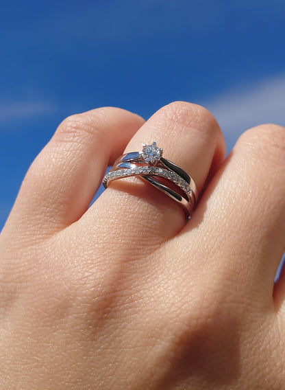 Diamantring i hvitt gull totalt 0,25ct TW/SI
