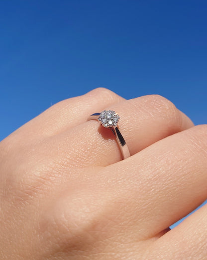 Rosettring i gult/hvitt gull, 0.25ct