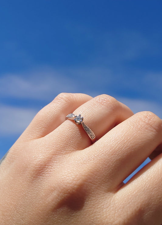 Diamantring i hvitt gull 0,28ct TWSI