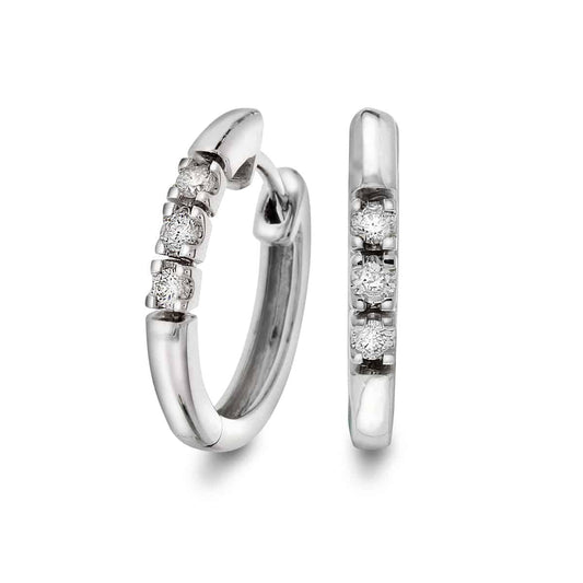 Diamant øreringer m/ 1-5 diamanter tot.0,06ct-0.30ct tw/s