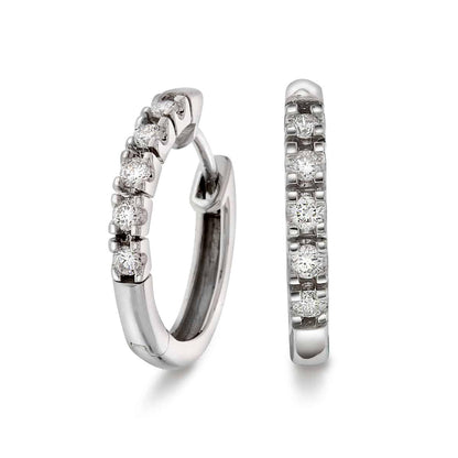 Diamant øreringer m/ 1-5 diamanter tot.0,06ct-0.30ct tw/s