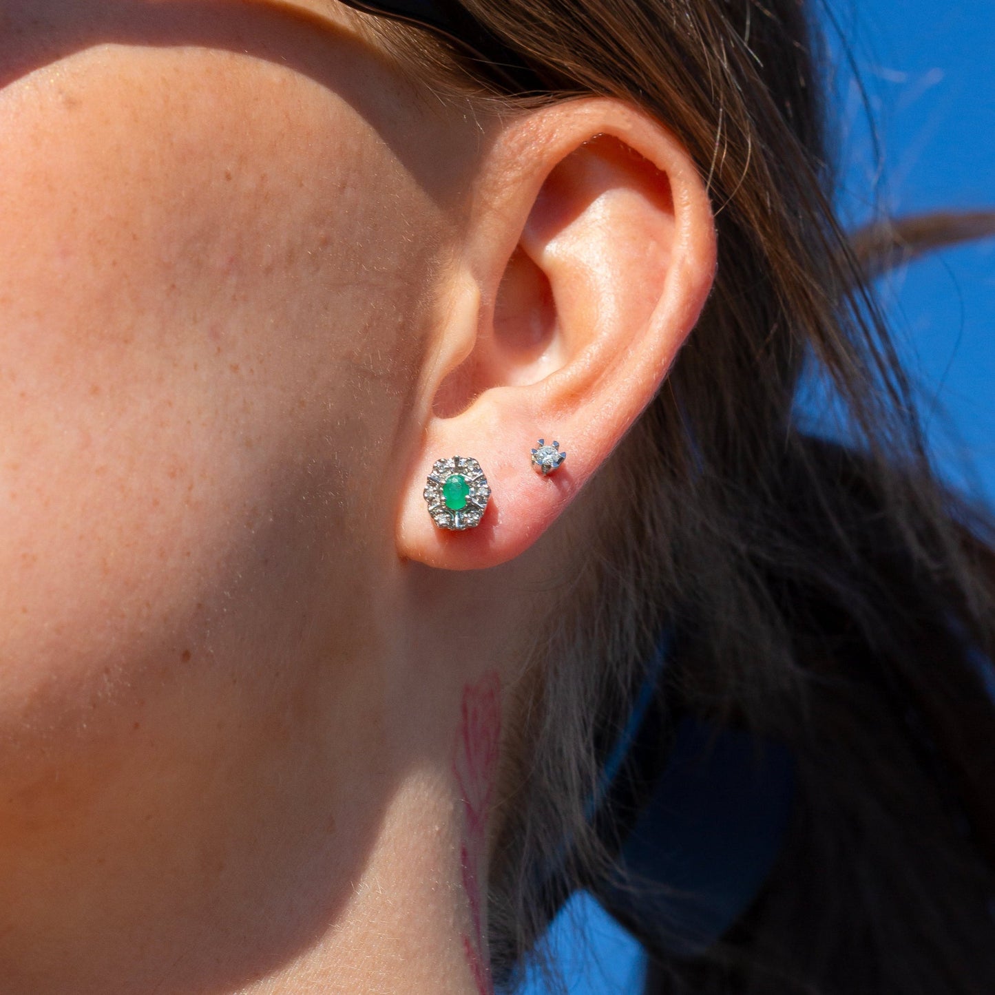 Diana Diamant øredobber med smaragd 0,06ct twsi