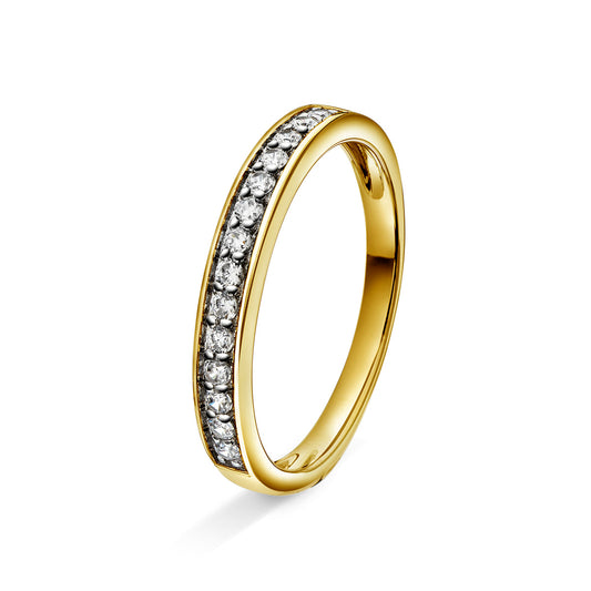 Amore giftering ring i gult/hvitt gull med en rekke med 0.20ct tw/si diamanter