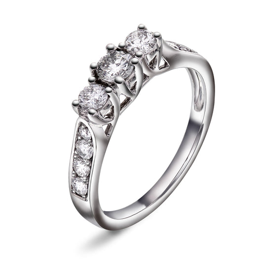 Diamantring Trestens i Hvitt Gull med Tot. 0,77ct TWSI DIamanter
