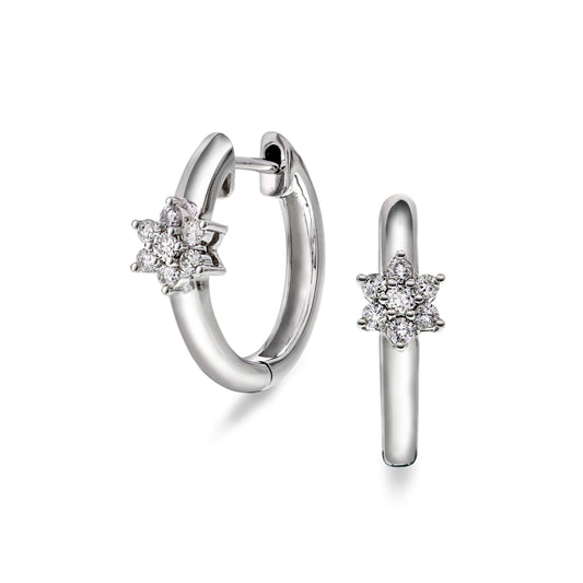 Diamant øredobber 14kt hvitt gull 0.25ct TW Si - Diamanthuset