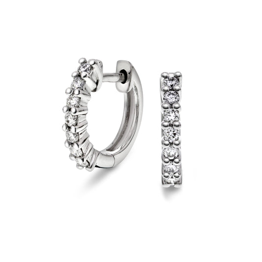 Diamant øredobber 14kt hvitt gull 0.35ct TW Si - Diamanthuset
